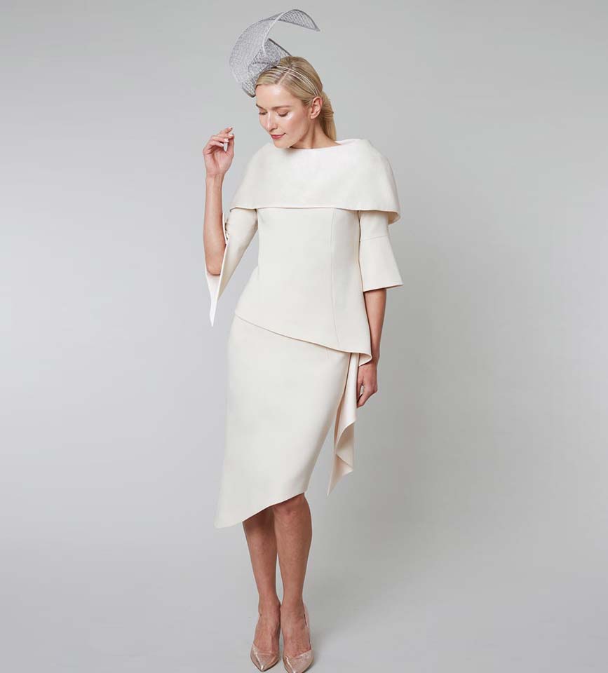 calvin klein white dress with bell sleeves