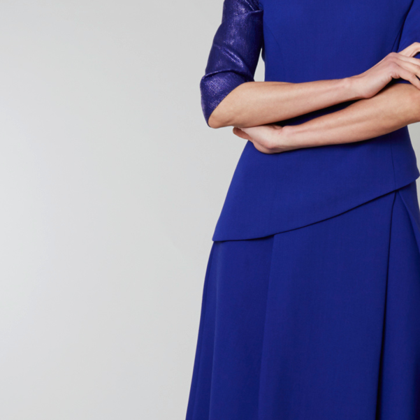 Cobalt Blue Wool top and skirt