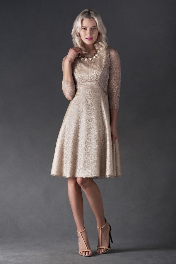 Gold midi dress for special occasions